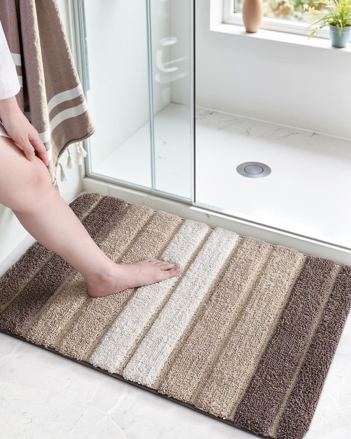 DEXI Bath Mat Bathroom Rug Absorbent Non-Slip Washable Shower Floor Mats Carp... - Picture 11 of 14