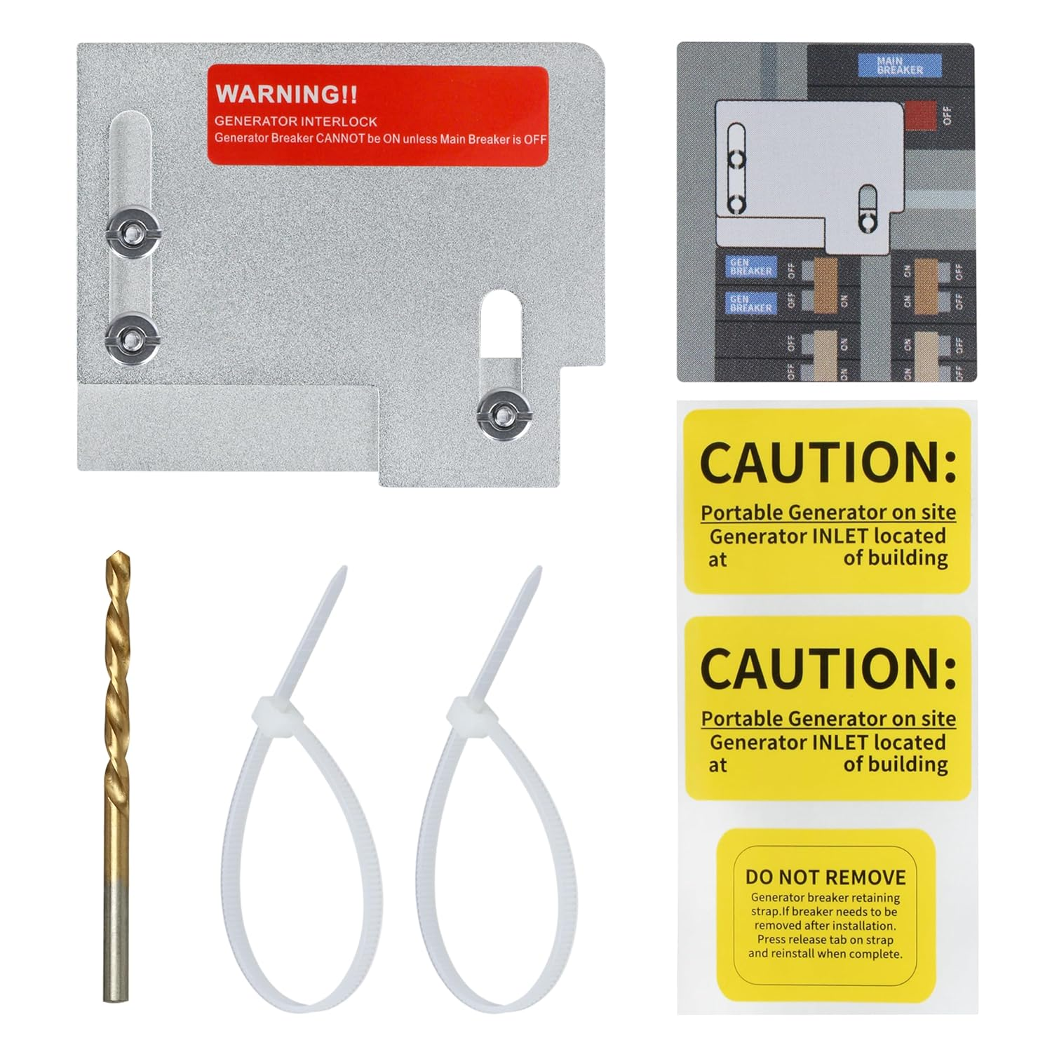 Generator Horizontal Electrical Interlock Kit Compatible with Horizontal Main Cutler Hammer CH Series TAN Breaker 150 or 200 Amp Panels,Fit for Safe Usage of Portable Power during Outage(1Set)