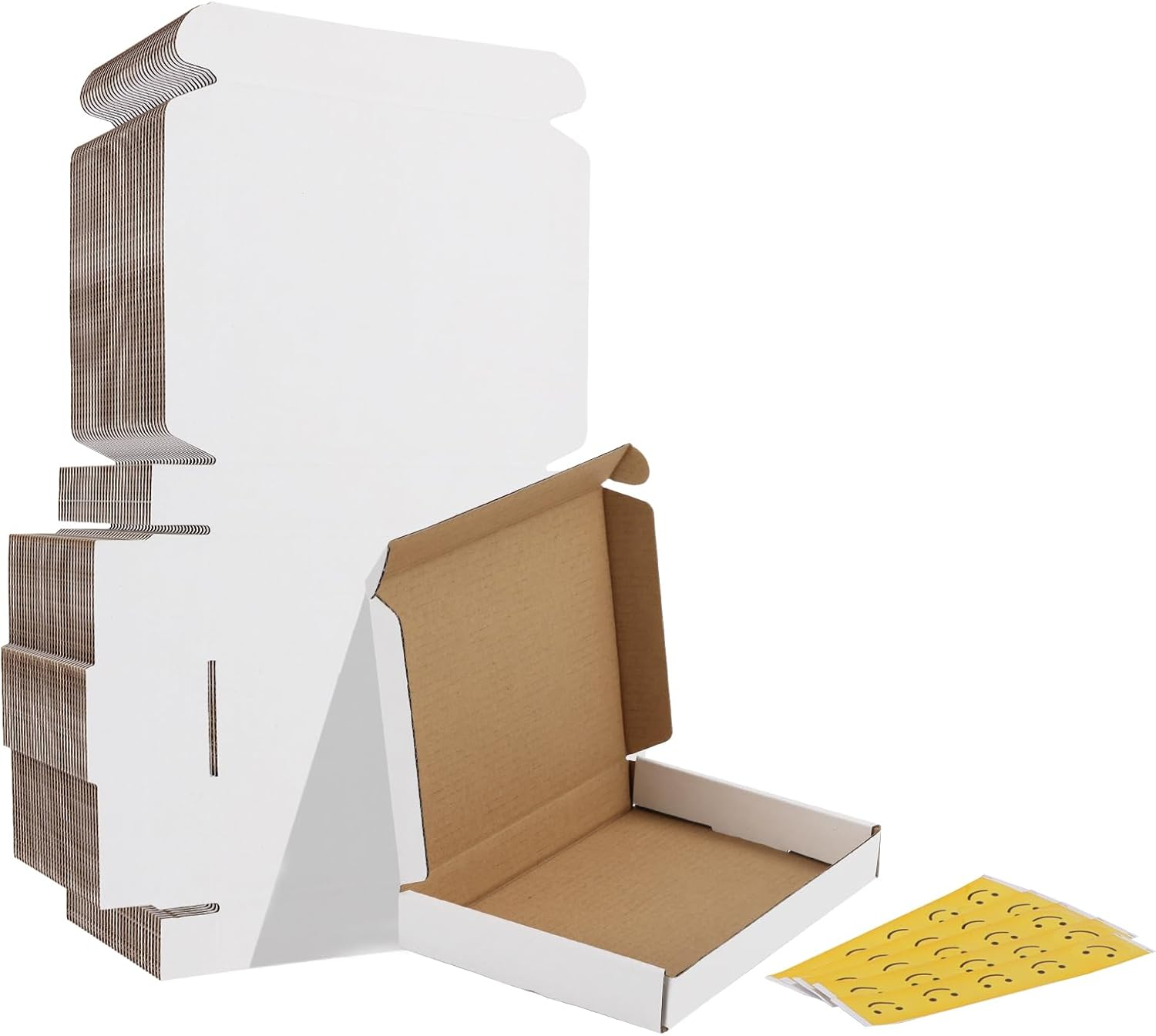 7X5X1 Shipping Boxes Set of 30, White Corrugated Cardboard Mailer Box for Packing Small Business