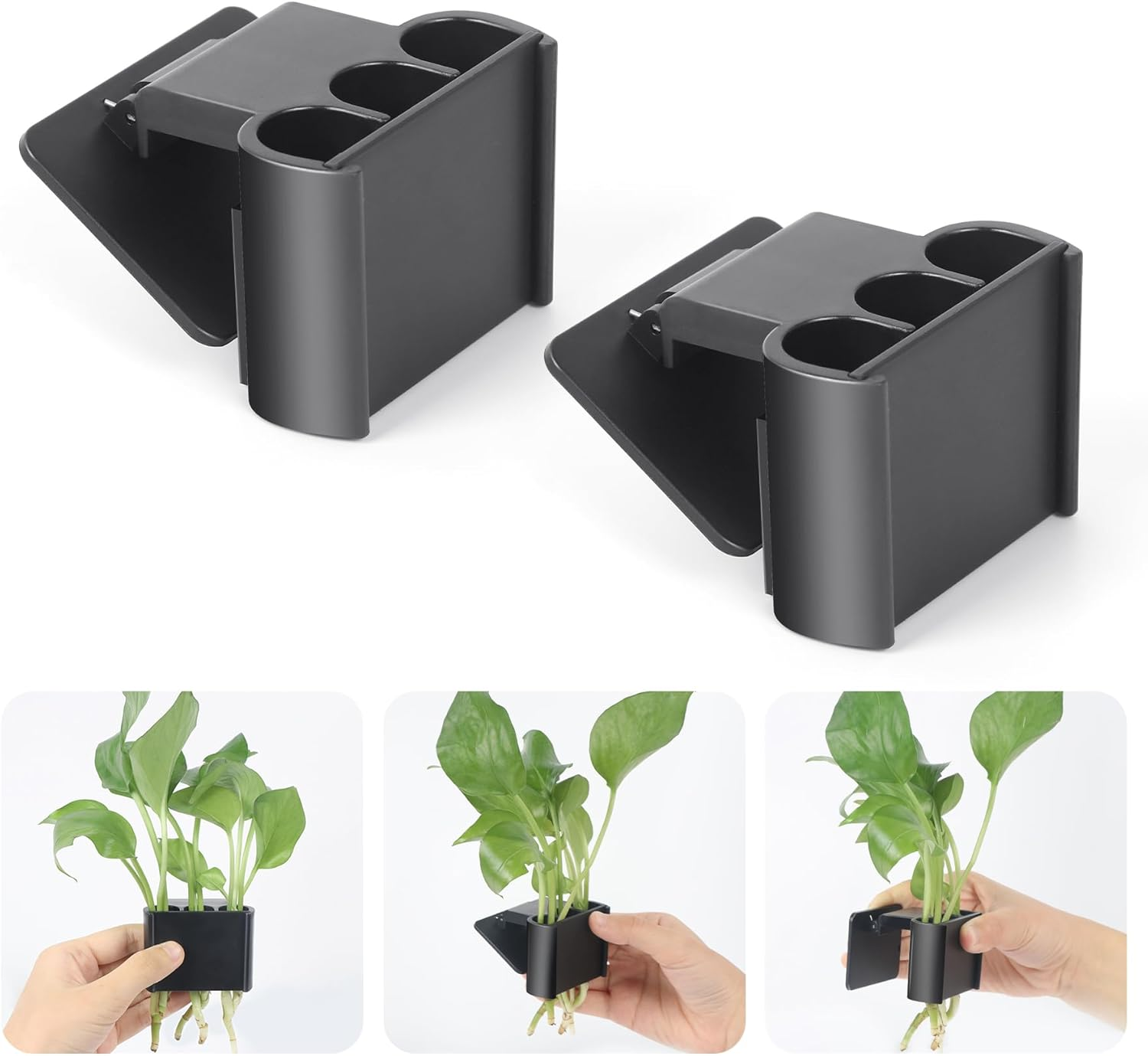 2Pcs 3 Holes Upgraded Aquatic Plant Cup Aquarium Plant Holder for Fish Tank, Aquarium Decoration