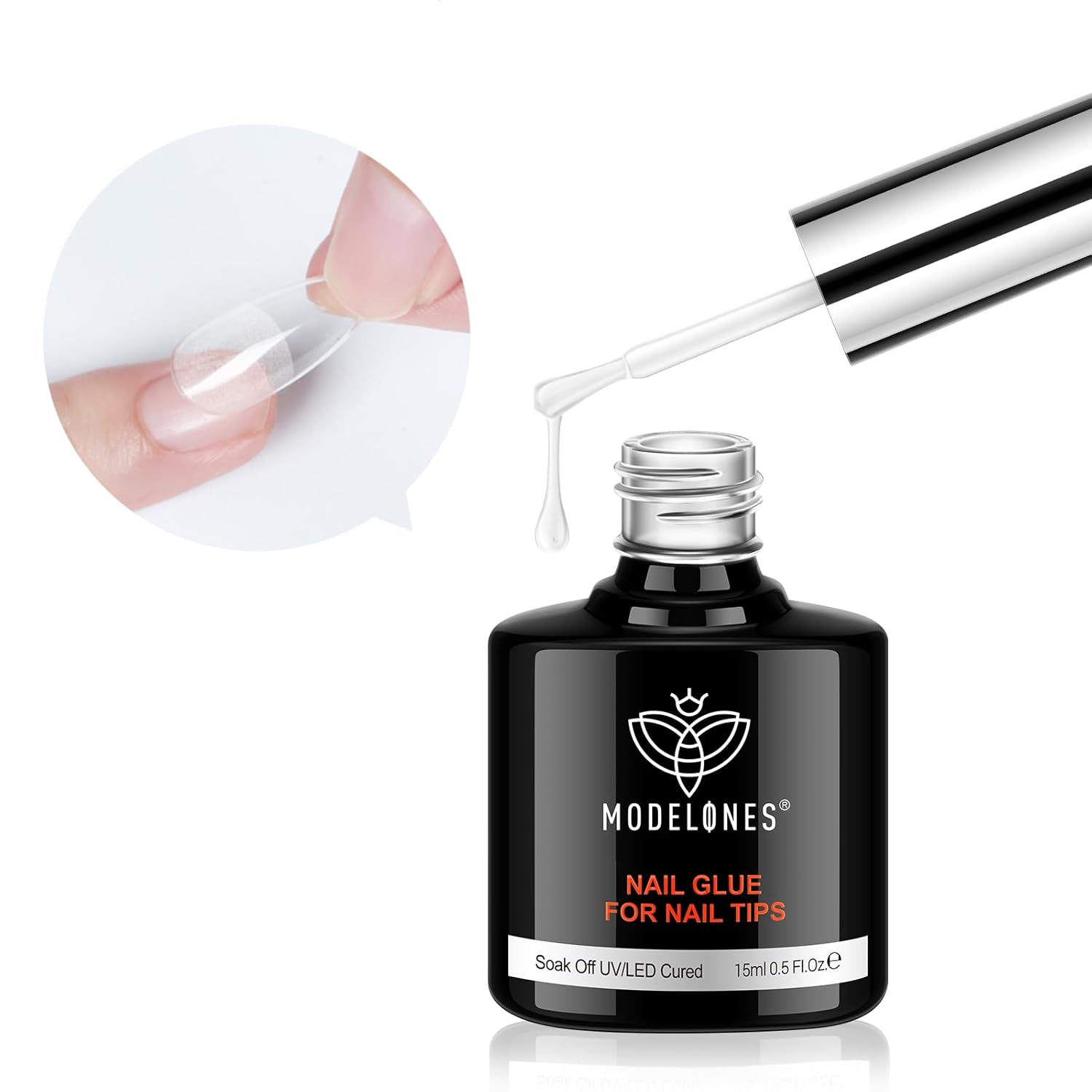 9 in One Nail Glue Polish Set Brush on Gel Nail Glue 15Ml for Rhinestone, Base Gel, Blooming Nail Art Gel Nail Kit Strengthener Treatment for Weak and Damaged Acrylic Nails U V Lamp Needed