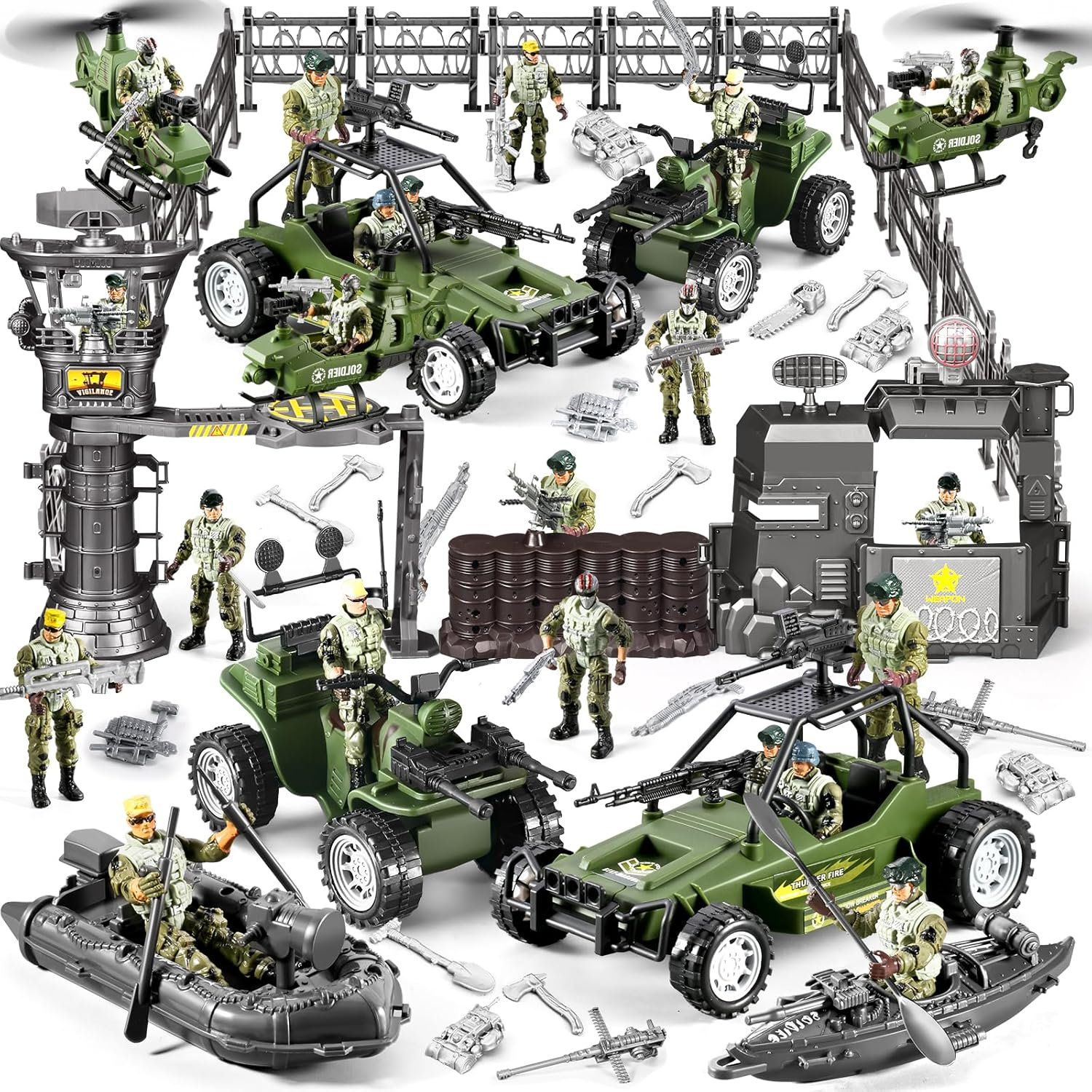 87-In-1 Army Men Toys Sets for Boys 4-7 8-12 , Military Base/Truck