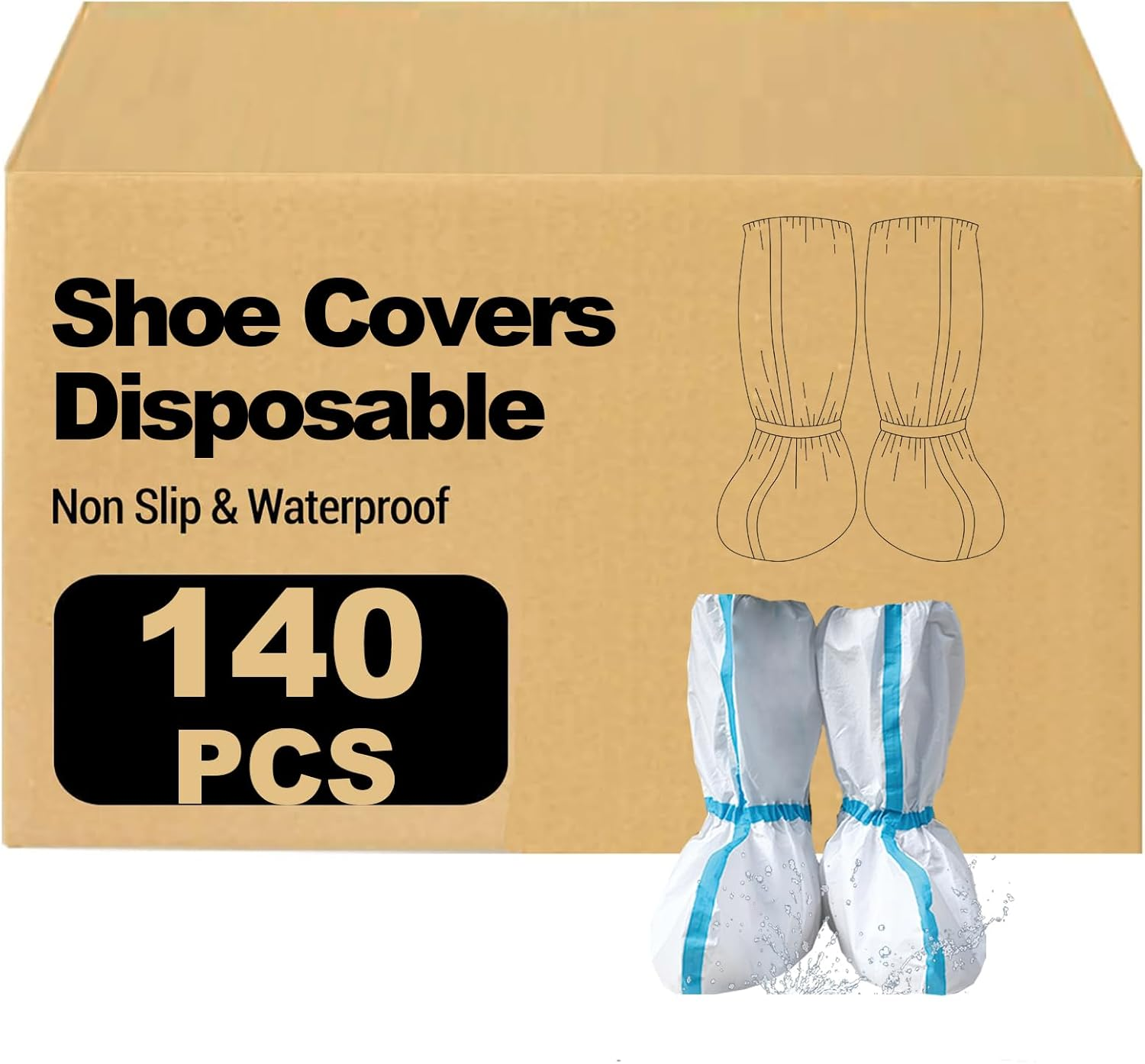 Cubiertas de Zapatos Impermeables Antideslizantes de 18 Pulgadas 140 Piezas
