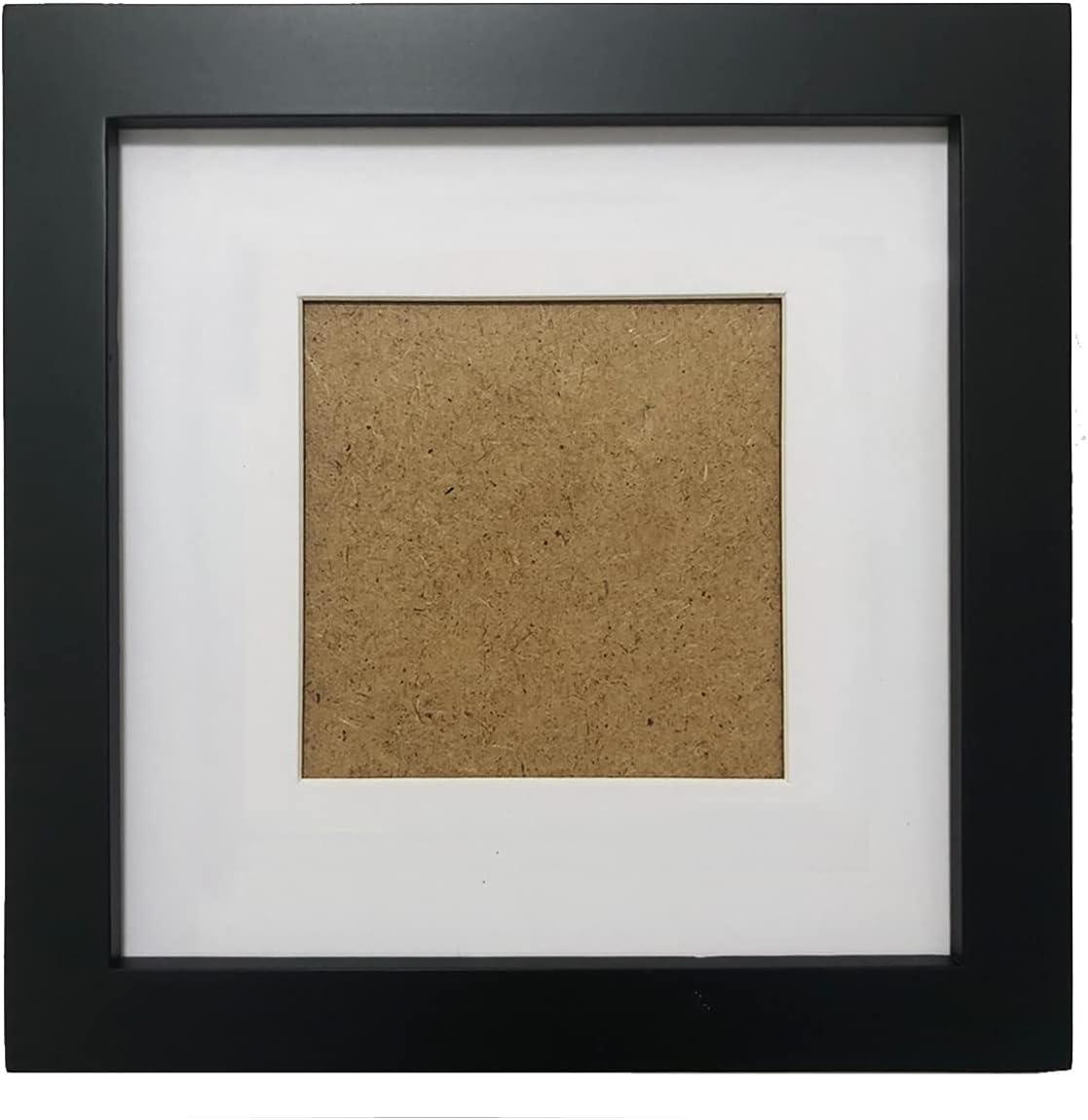 7x7 Picture Frames with 4x4 Opening Mat. 7x7 Black Square Photo Frame. Solid Wood, Plastic Panel.The Protective Film Must be Removed. The Tabletop or The Wall.
