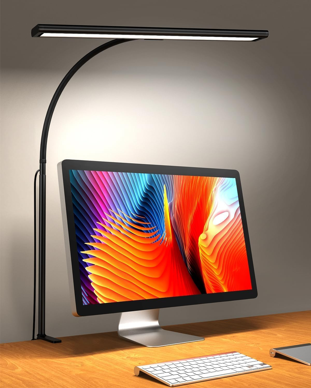 Desk Lamp, Dimmable 160 LED Desk Light with I-Clamp [3 Color Mode & 10 Brightness Setting] Book Light Clip on Table for Home Office, Reading, Workbench, Drafting, Sewing, Puzzle