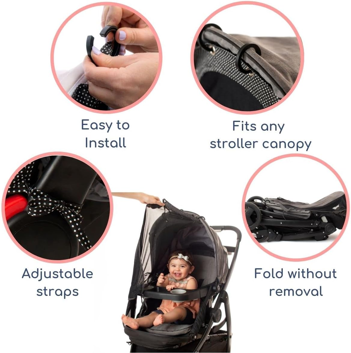 Sun Shade for Strollers (Long). Universal Adjustable SPF 30+ Sunshade with Se... - Picture 5 of 16