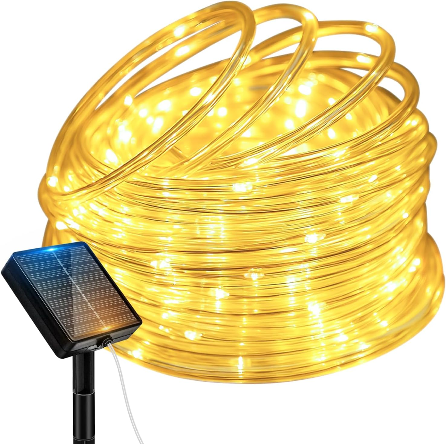 Solar Rope Lights Outdoor, 120LED 46FT Solar String Lights outside Waterproof