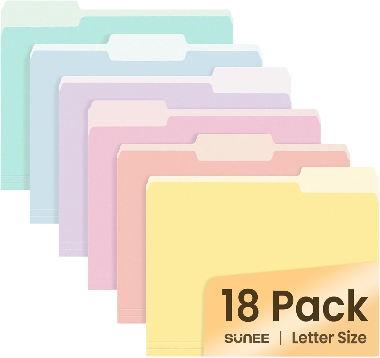 File Folders, 18 Pack Manilla Folders 8.5 x 11, Colored File Folders Home Office School Supplies for Documents Files Paper, 6 Soft Colors