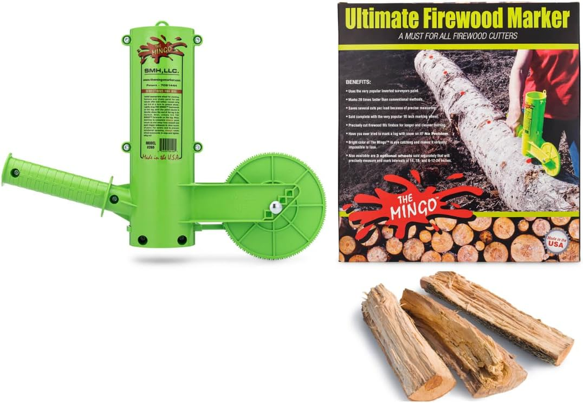 Ultimate Firewood Measuring Tool - Chainsaw Fire Wood Marking Tool with Marking Wheels - Log Paint Marker -Measuring Accessory for Chainsaw - Logging Accessory (Mingo Marker with 16