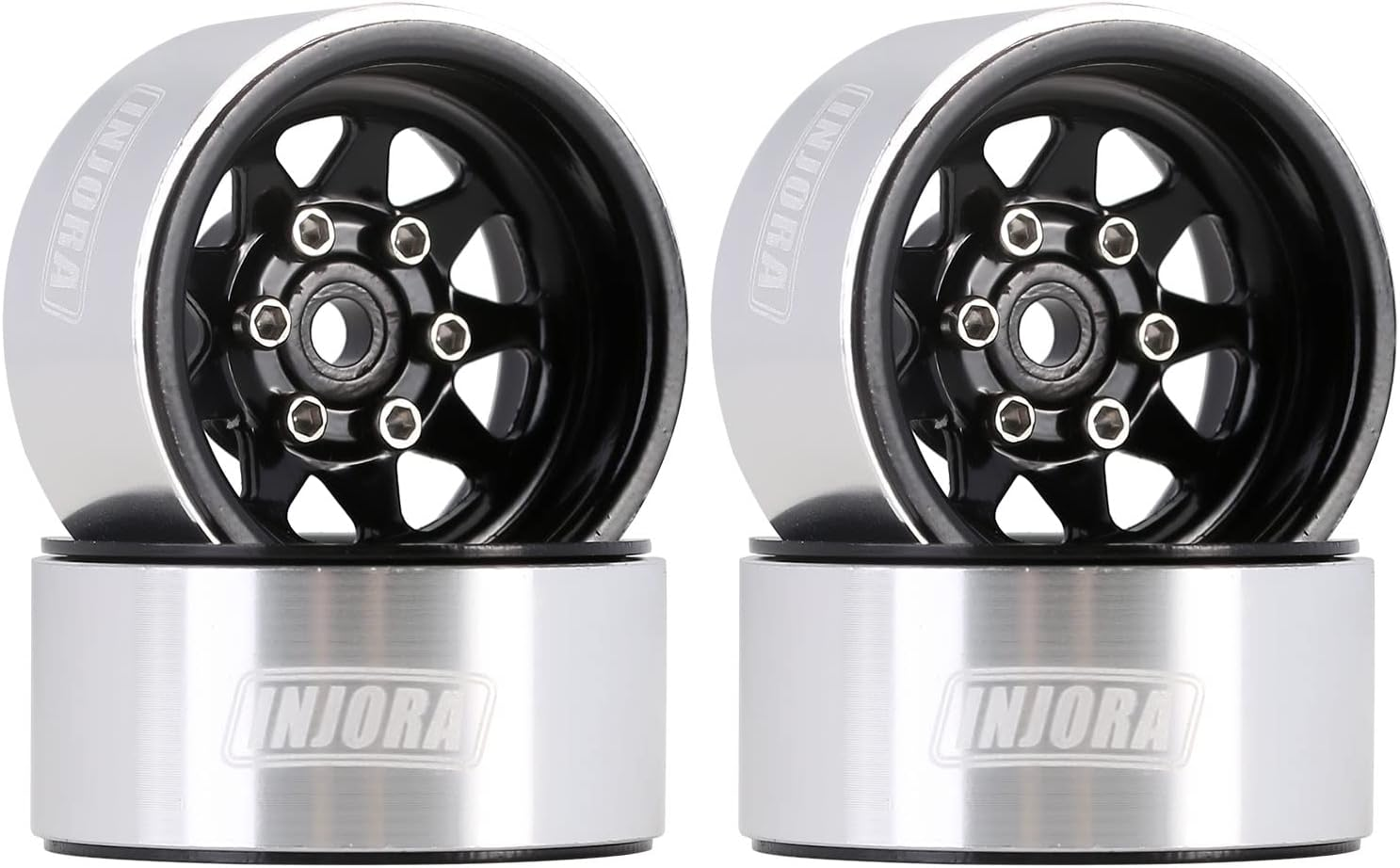 INJORA 1.0 Beadlock Wheel Stamped Steel Beadlock Deep Dish 1.0
