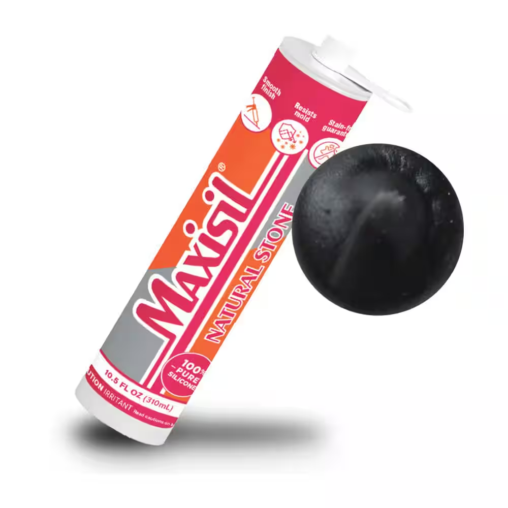 Maxisil 10.5 Oz. Black (Matte Black) Standard Tube Natural Stone Silicone Sealant Tube (Each)
