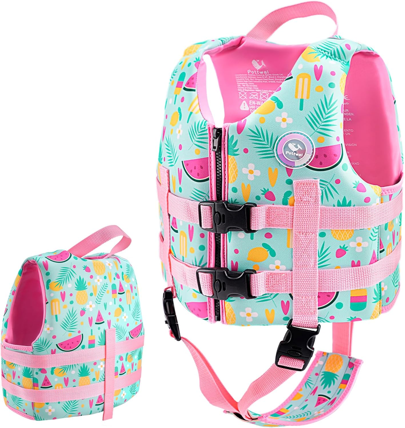 Swim Vest for Kids - Swim Jacket - Made of Neoprene & EPE - with Adjustable Crotch Strap