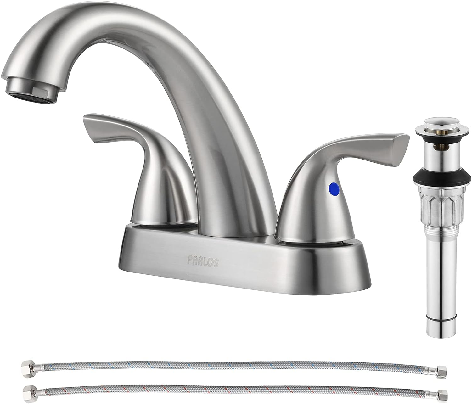 2-Handle Bathroom Sink Faucet with Drain Assembly and Supply