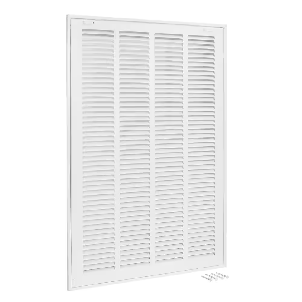 16 In. X 25 In. Steel Return Filter Grille, White