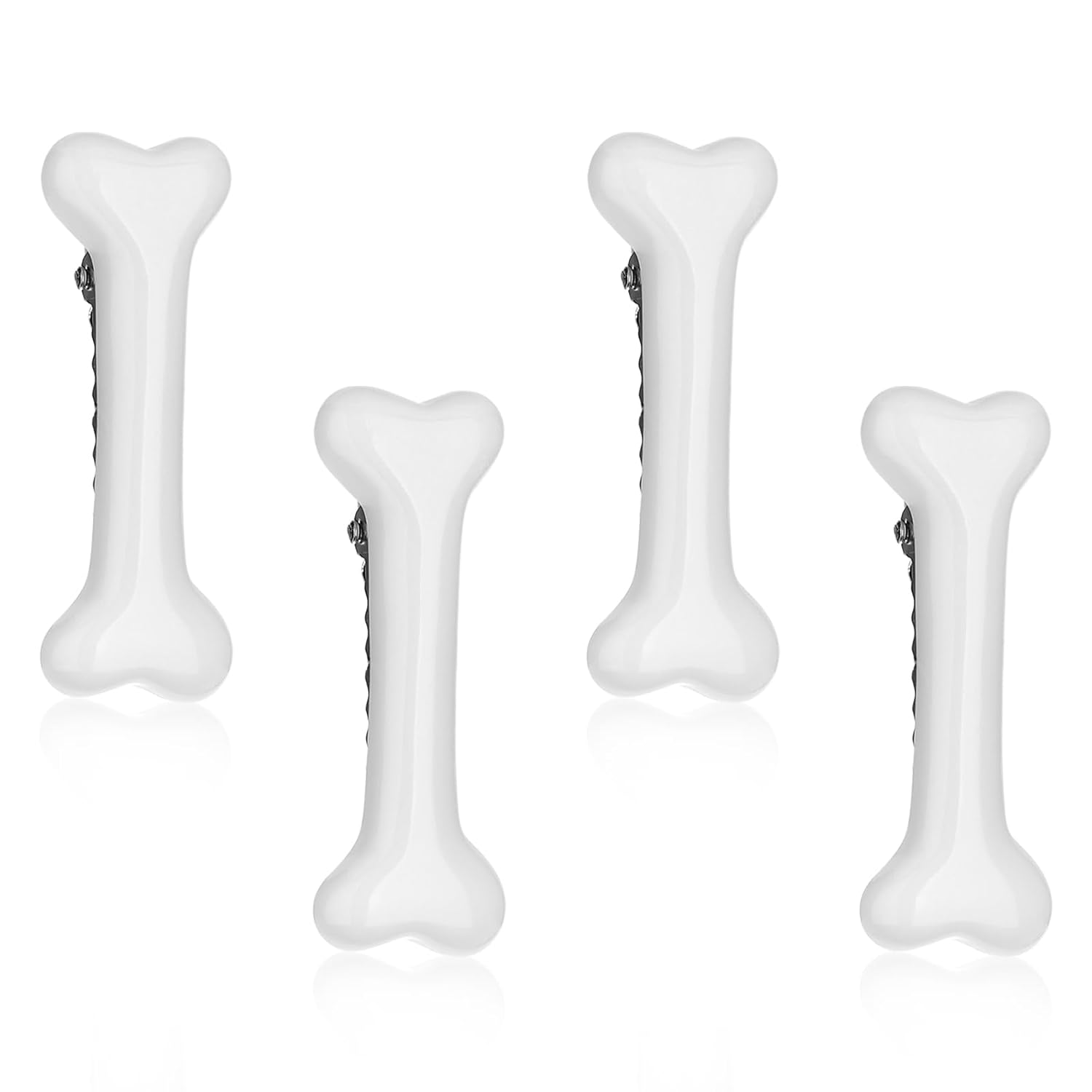 4Pcs Bone Hair Clip White Bones Hairpins for Women Girls Hair Accessories for Halloween Cosplay Costume Party Daily Wear Hair Pins for Kids White Dog Bone Alligator Clips