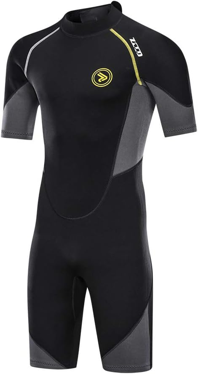 Men'S Wetsuits 1.5/3Mm Premium Neoprene Back Zip Shorty Dive Skin for Spearfishing,Snorkeling, Surfing,Canoeing,Scuba Diving Suits