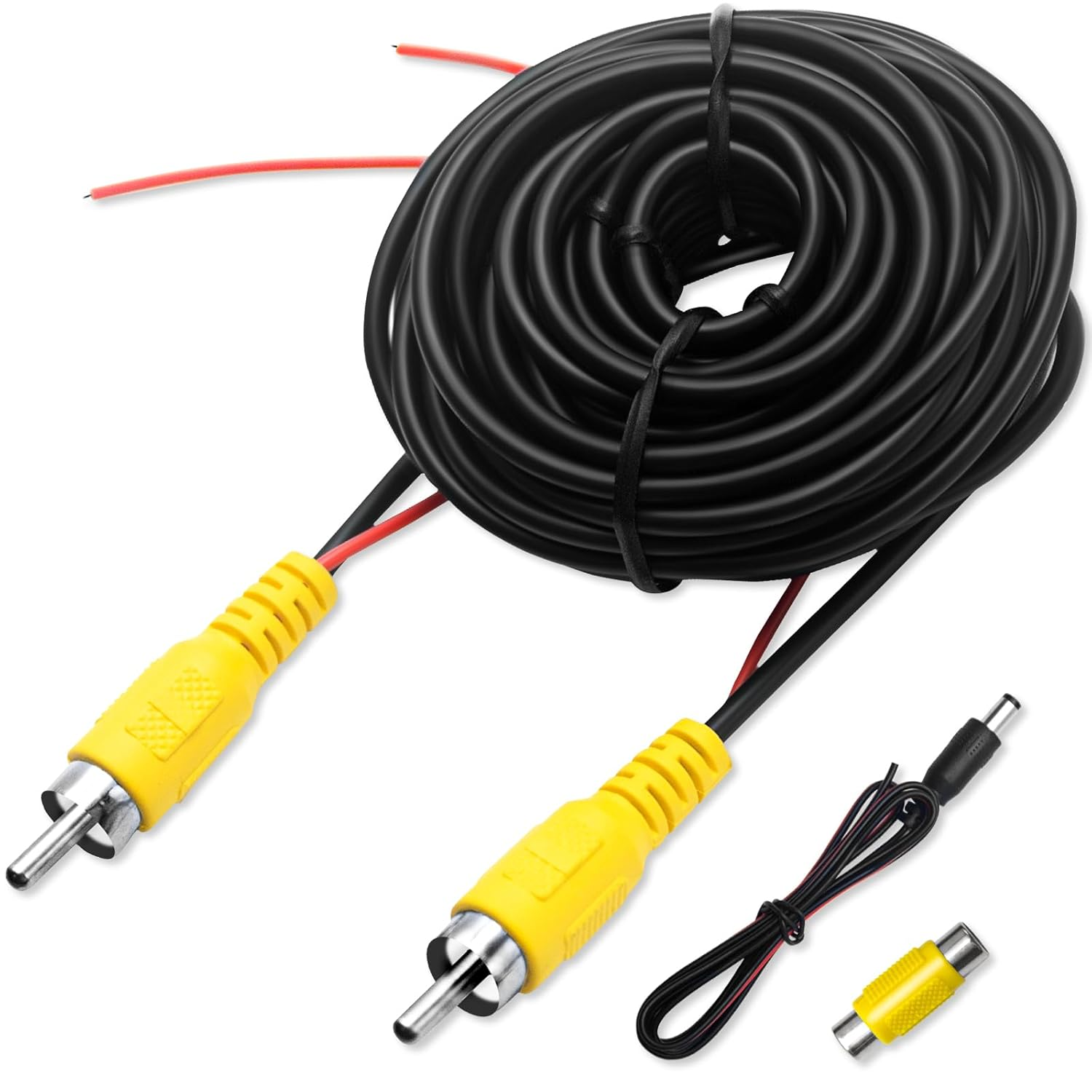 Premium Backup Camera RCA Cables (20FT/6 Meters), Car Reverse Rear View Camera