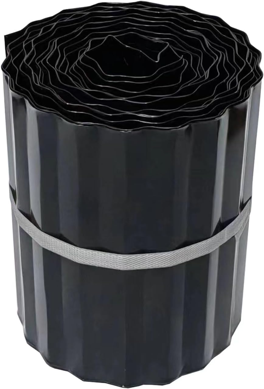 Corrugated Metal Landscape Edging,6 Inch X 20FT Sturdy Steel Garden Edging Border (Black, 6 Inch X 20FT)