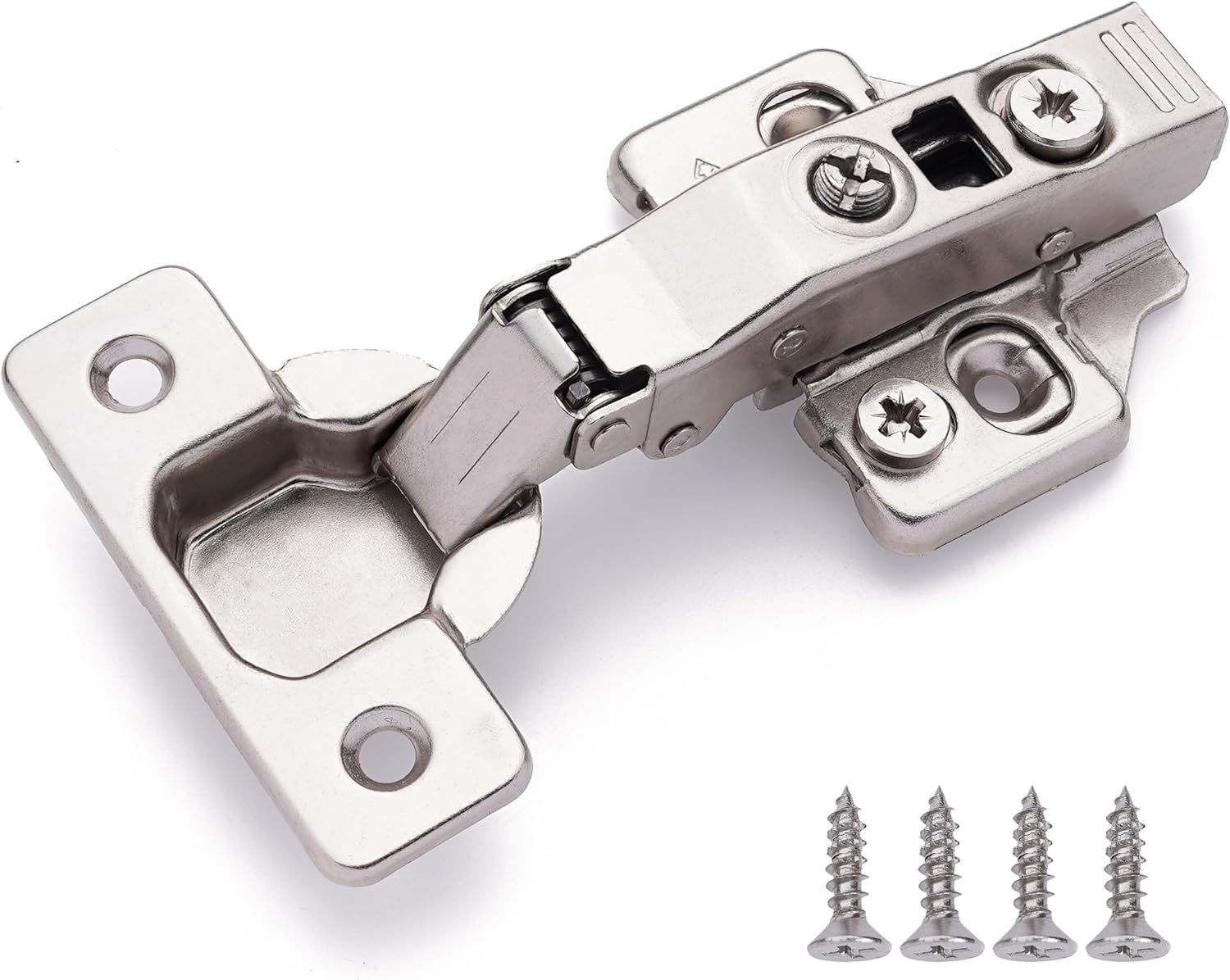Full Overlay European Soft Close Cabinet Hinges for Kitchen Cabinets (10 Pcs) -105° Frameless Concealed Cabinet Door Hinge -5 Way Adjustability & Clip on Plate for Easy Installation