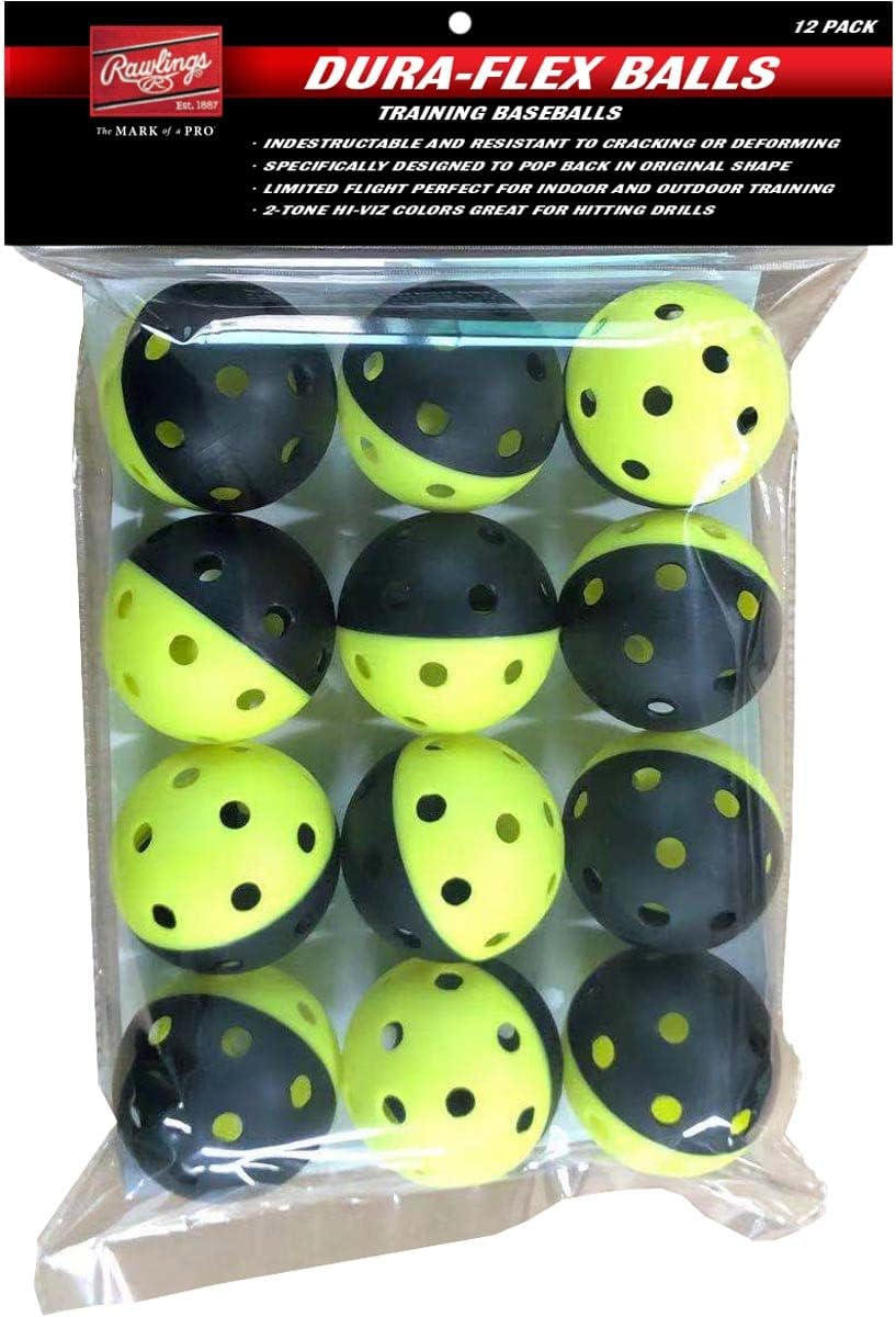 Dura-Flex Training Balls | Baseball/Softball Limited Flight for Indoor/Outdoor Use | 6 & 12-Pack Options