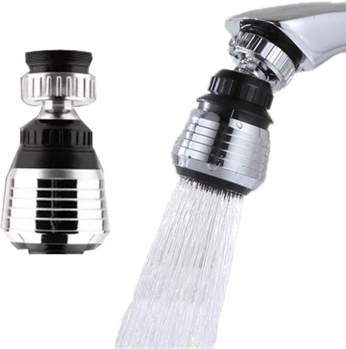 2 Pack Faucet Filter Aerator Sprayer, Sink 360 Swivel Water Tap Saving Diffuser for Kitchen Bathroom (Short)