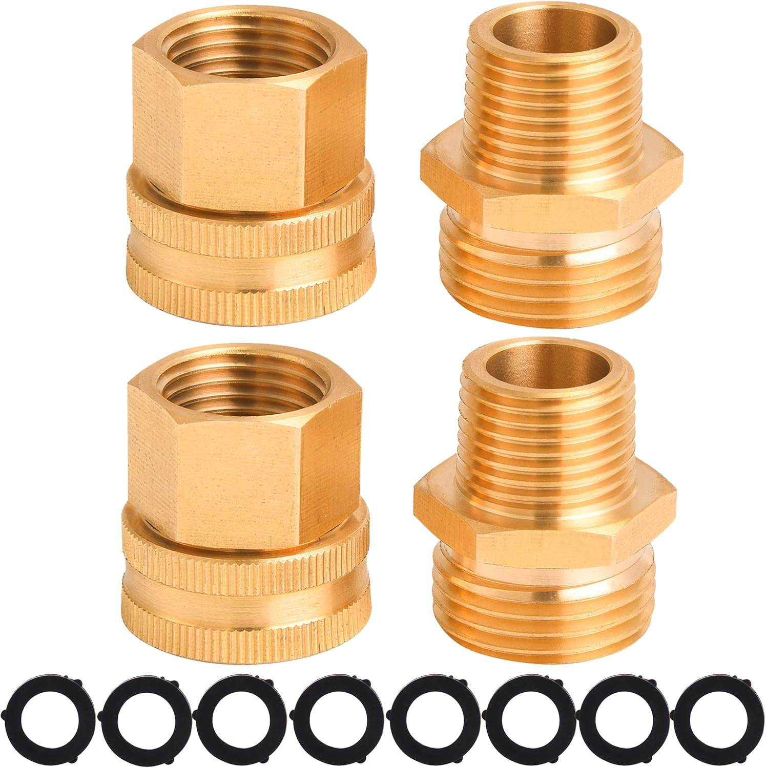M MINGLE Garden Hose Adapter, 3/4 Inch GHT to 3/4 Inch NPT Brass Connector, w... - Picture 8 of 14