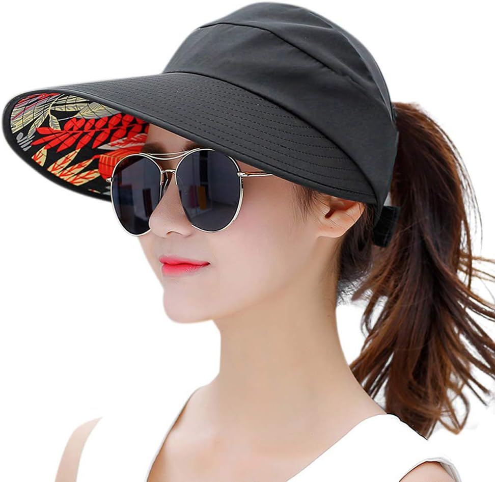 Sun Hats for Women Wide Brim UV Protection Sun Hat Summer Beach Packable Visor