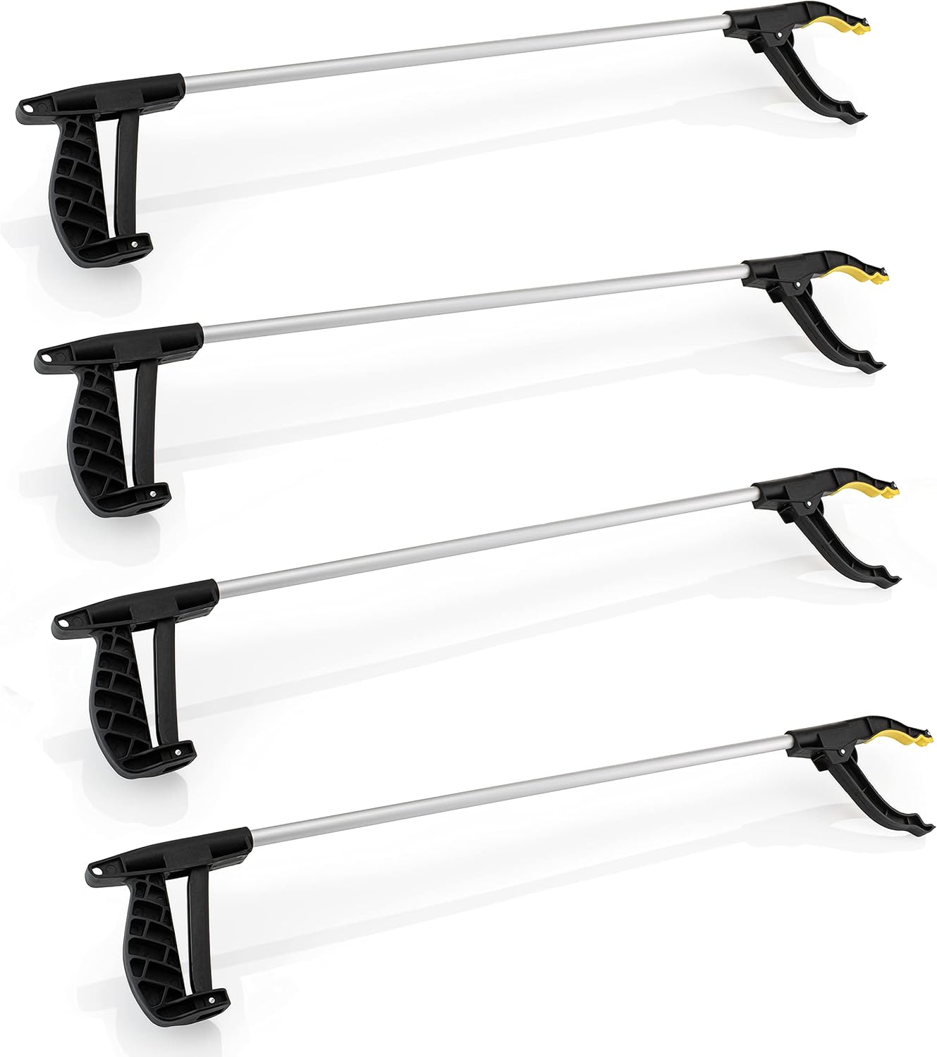 Garden | Litter Picker Grab & Grip Reaching Litter Rubbish Pick up Tool | Leaf Grabber Stick | Multiuse Grabber Light Items (Standard Pick up Tool Pack of 4)