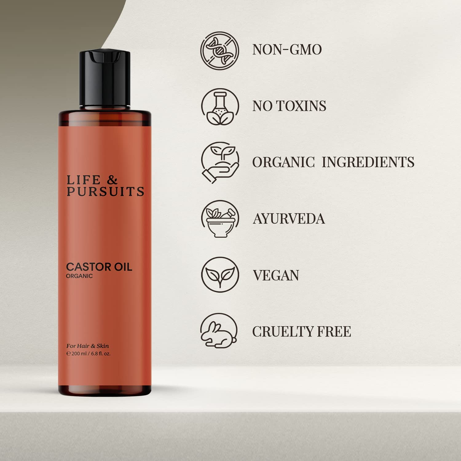 Organic Castor Oil 200 ml, 100% Pure, Cold-pressed, Hexane Free | Life & Purs... - Picture 7 of 14