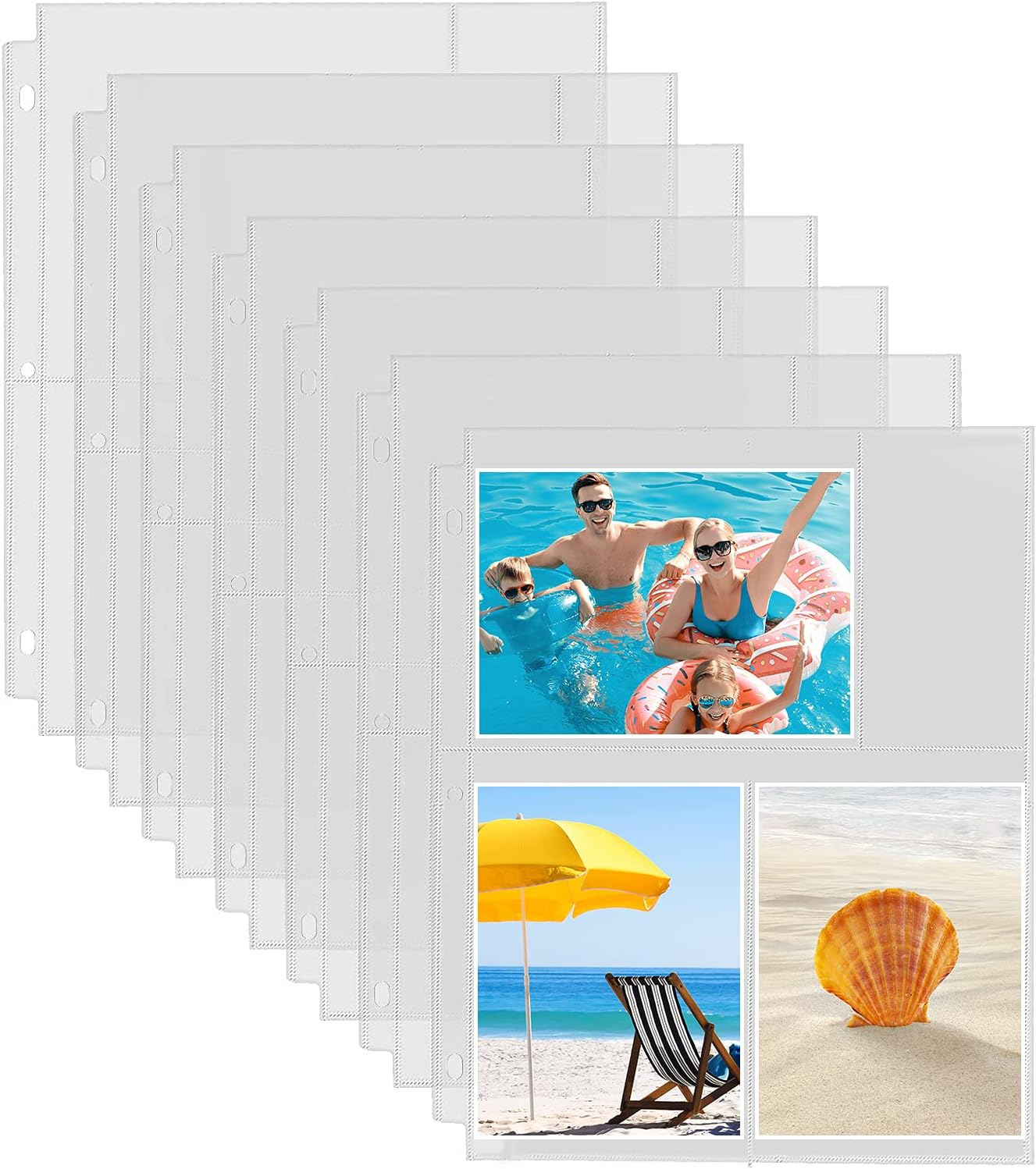 30 Pack Photo Sleeves for 3 Ring Binder - (4X6, for 180 Photos), Archival Page Protectors, Clear Plastic Refill Pages, Postcard Sleeves, Acid-Free