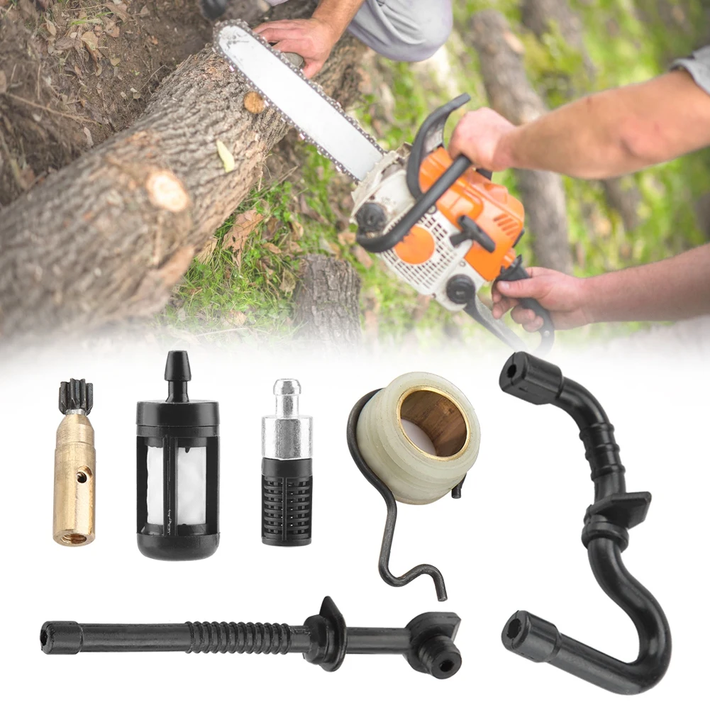 Chainsaw Oil Pump Worm Gear For MS180 MS170 018 017 Chainsaw Oil Pump Worm Gear Fuel Hose Filter Kit Chainsaw Oil Pump