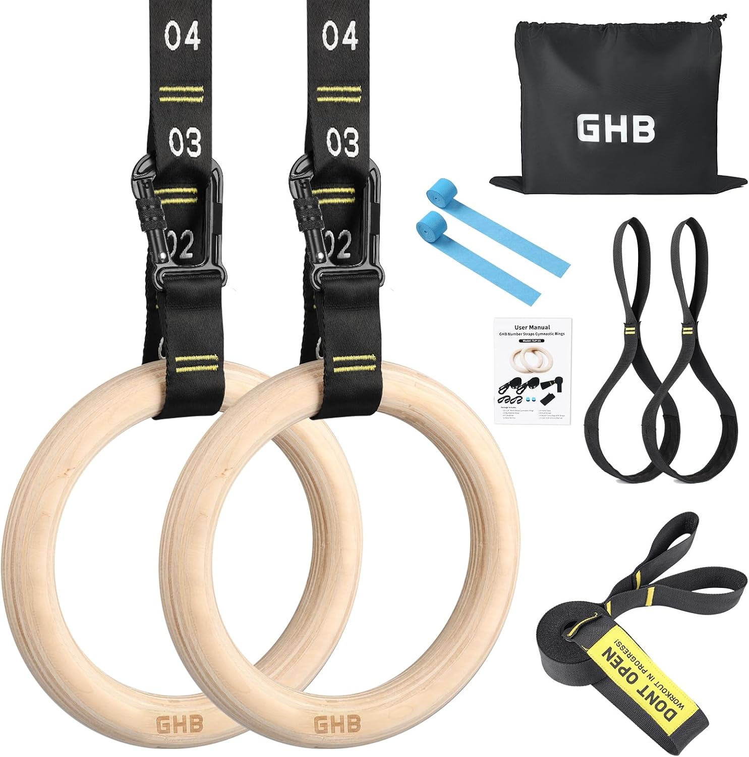 Gymnastic Rings Wooden Gym Rings 1.25"