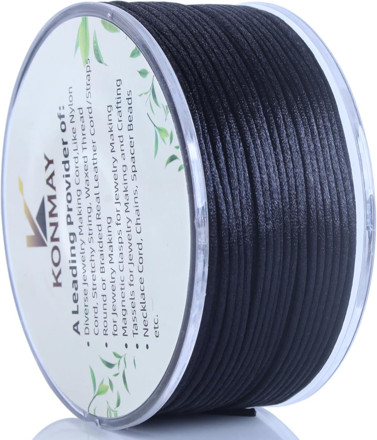 1.0Mm Black Nylon String with Case for Bracelets,70 Yards Nylon Satin Silk Cord for Jewelry Making, Beading,Chinese Knotting, Kumihimo, Macramé