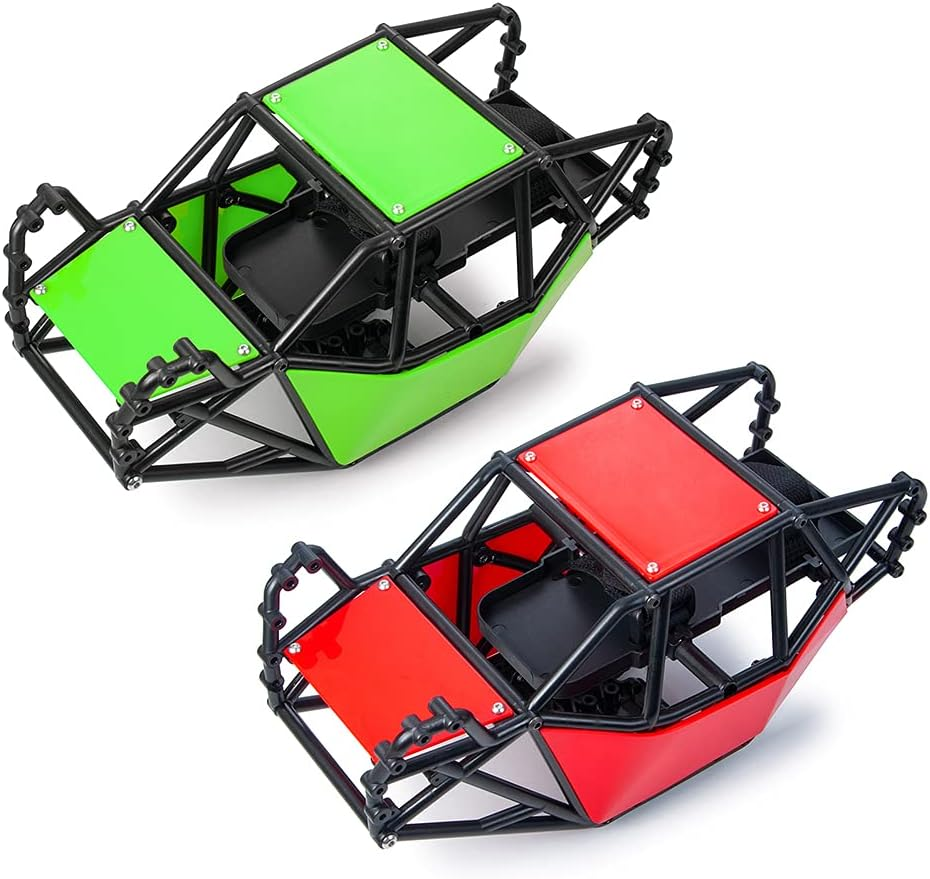 RC Roll Cage Rock Buggy Body Shell for 1/10 Axial SCX10 Ll 90046 RC Crawler Car Buggy (Red)