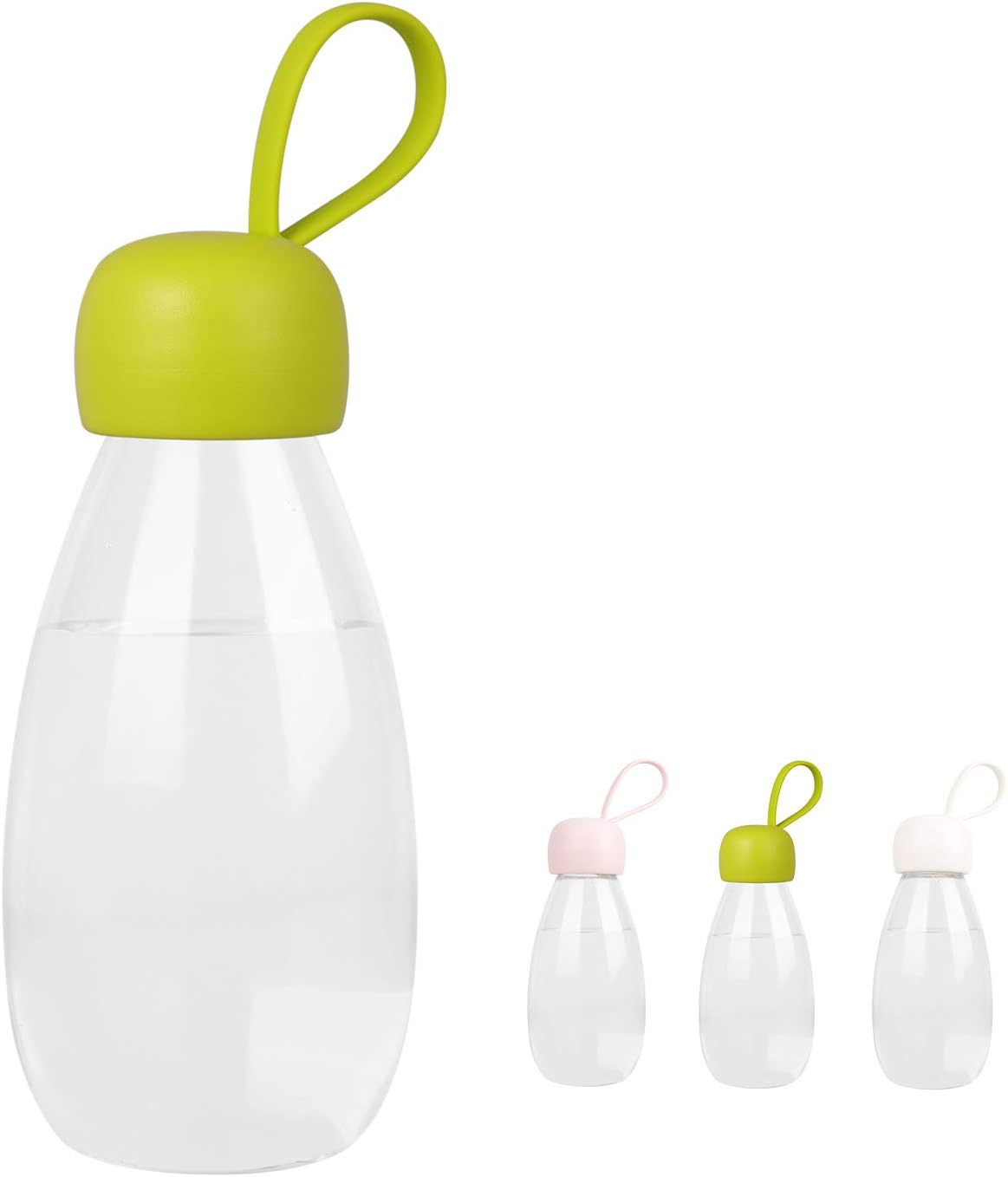 Botella de Agua Sin BPA 12oz 360ml con Correa Verde Para Niños Niñas Mujeres