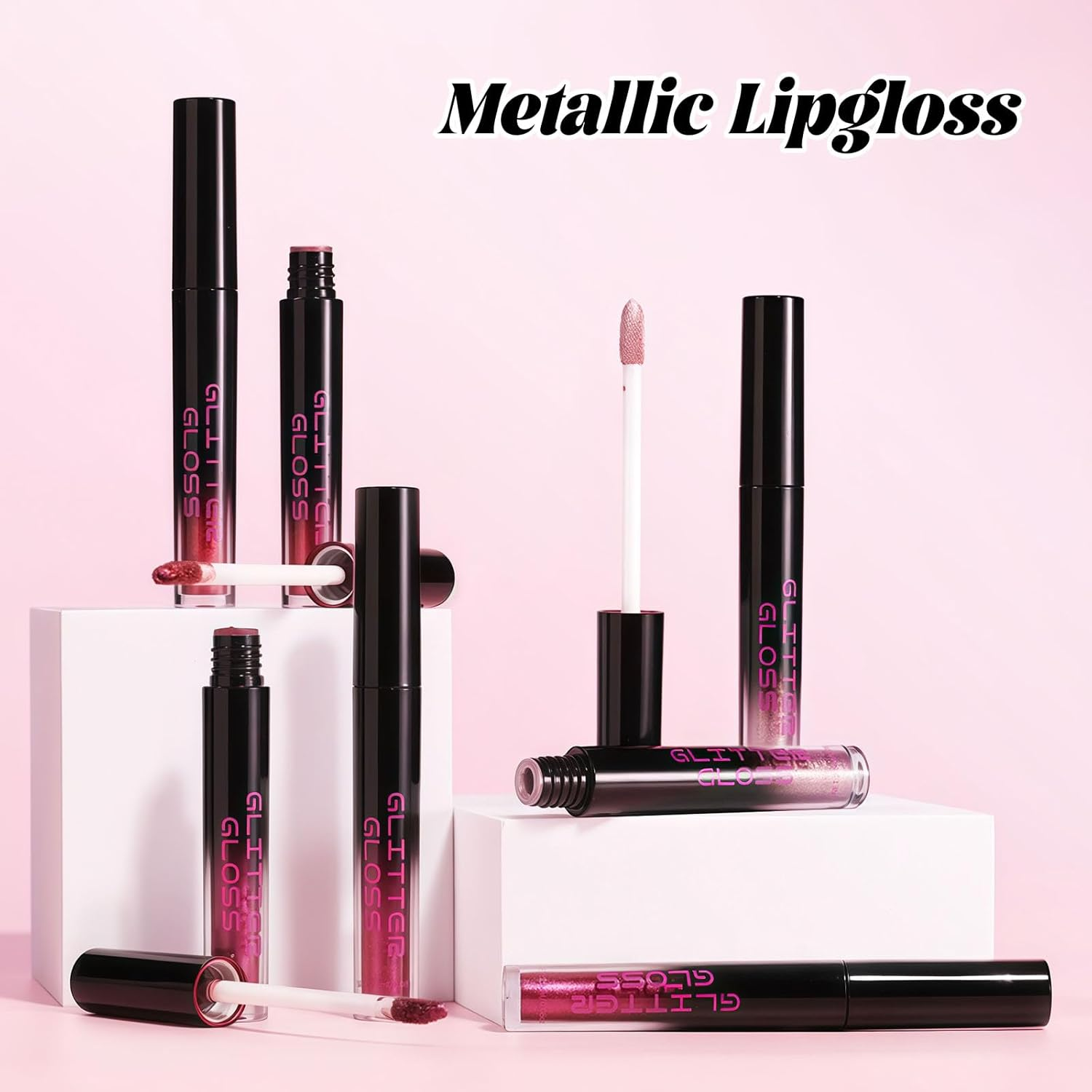 DAGEDA Metallic Shimmer Glitter Lip Gloss, High-Shine & Non-Sticky Glitter Li... - Picture 7 of 14
