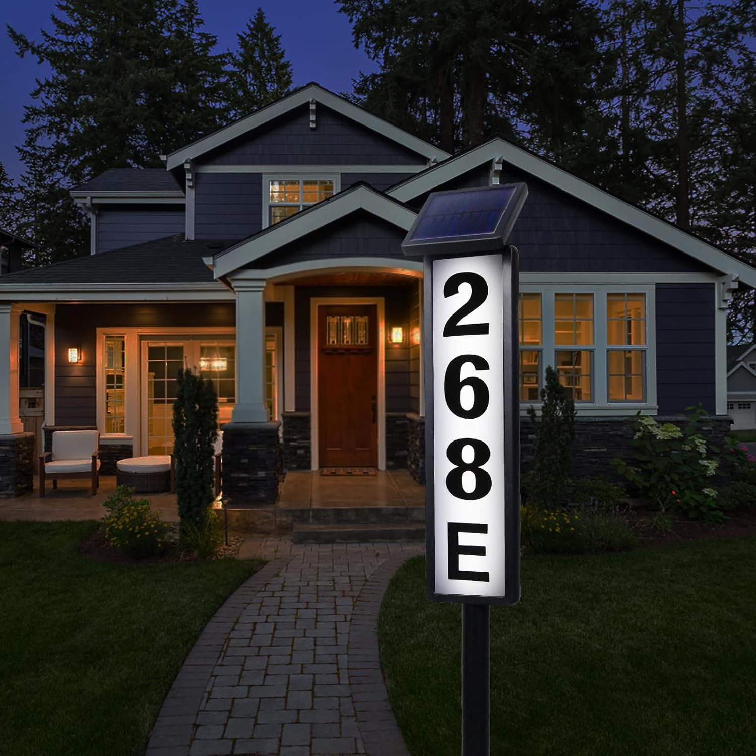 Solar Address Sign Lighted Solar House Numbers for Outside Address Plaques for House Address Sign Numbers for House Address, Yard, Garden, Driveway