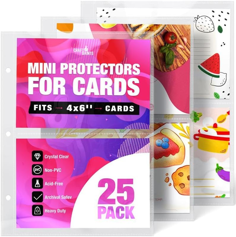 half page 4x6 recipe card protectors for 3 ring binder Amazon.com: Recipe Card Protector Pages, 15 4