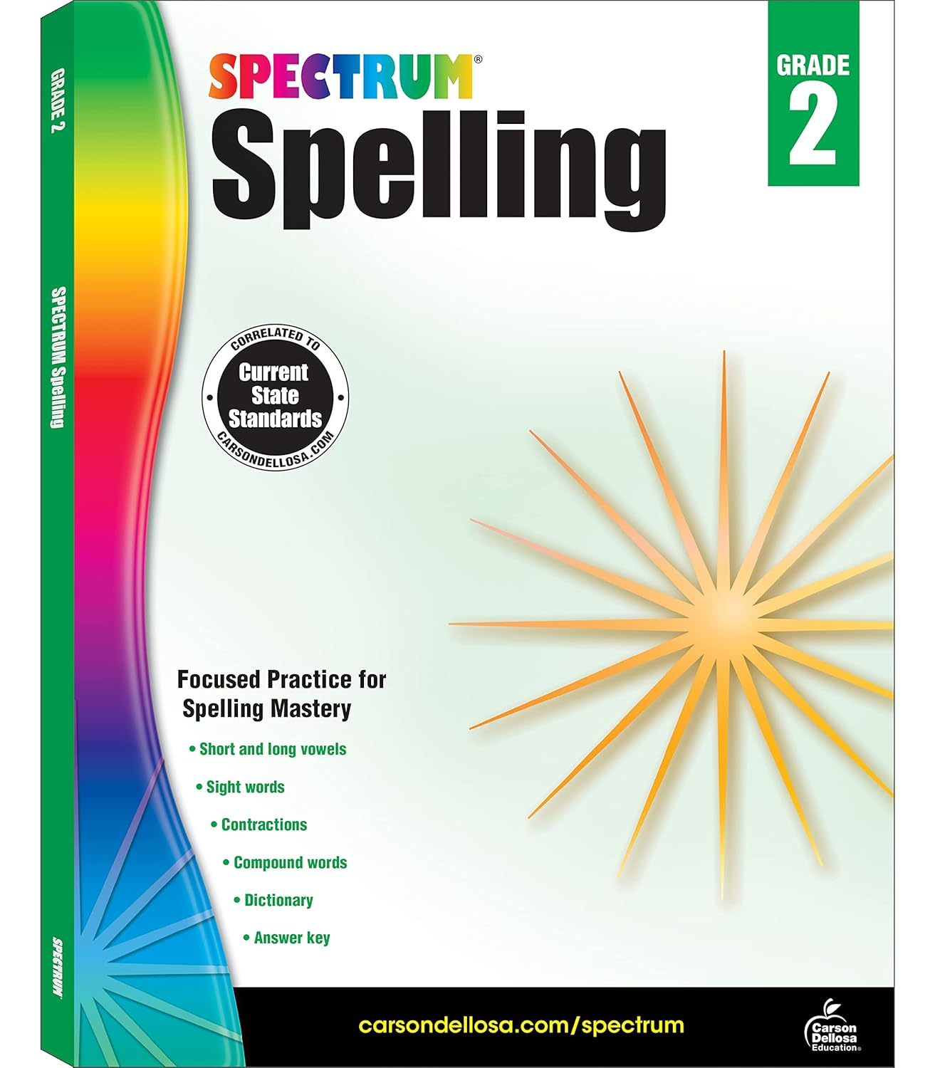 Spectrum Spelling Workbook Grade 2, Ages 7 to 8, 2Nd Grade Spelling Workbook, Phonics, Handwriting Practice with Sight Words, Vowels, and Compound Words with English Dictionary - 208 Pages (Volume 29)