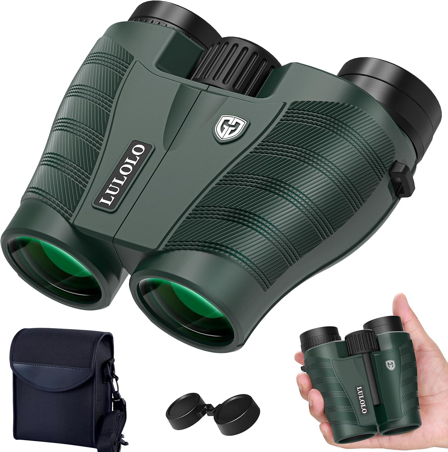 25X32 UHD Compact Binoculars for Adults – High Powered Wide View Binoculars with Clear Low Light Vision - Super Bright Lightweight & Waterproof Binocular for Hunting Bird Watching Travel Cruise