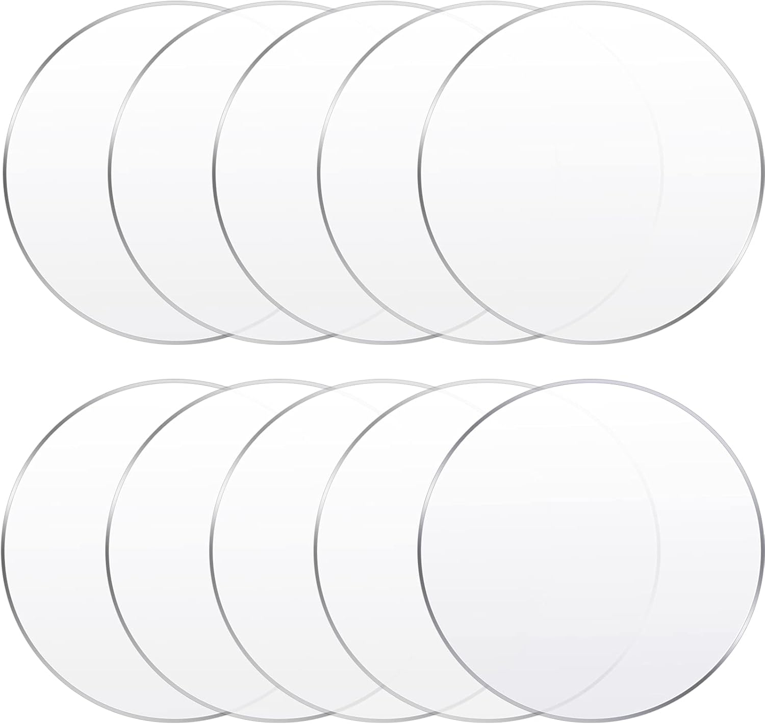 Yalikop 10 Pcs 6 Inch Acrylic Blanks Ornament round Clear Acrylic Christmas Disc Circle Clear Christmas Ornaments Blank Plastic DIY Disc Circle Crafts for Xmas Decor Crafting Making and Painting