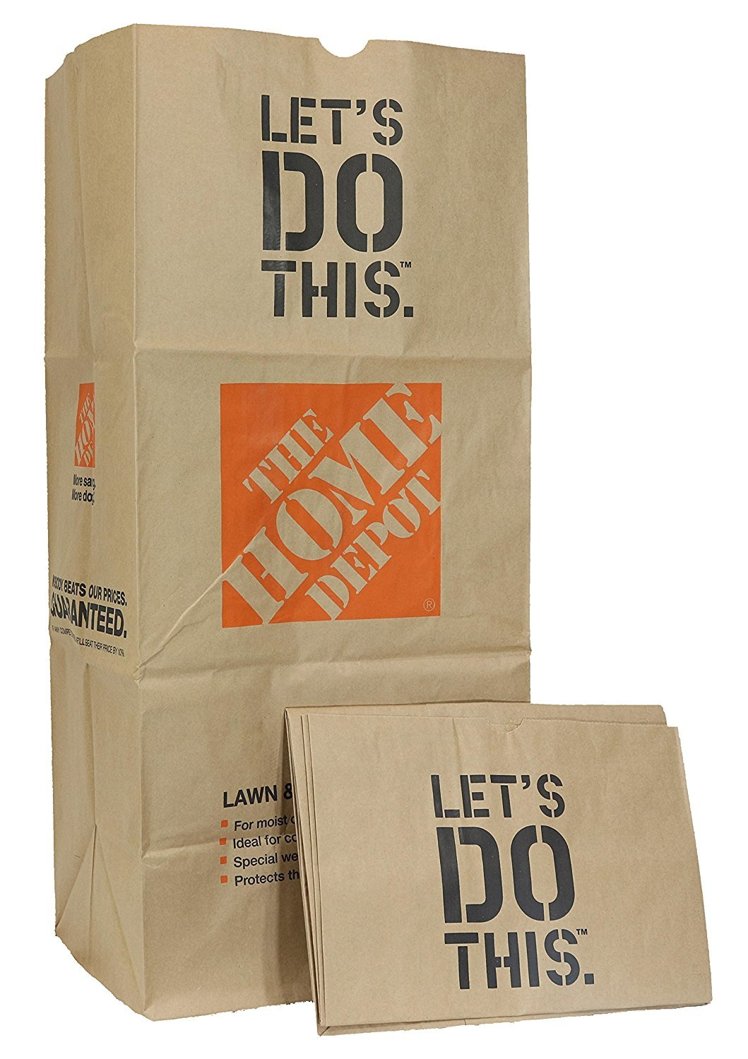 49022-25PK Heavy Duty Brown Paper Lawn and Refuse Bags for Home and Garden, 30 Gal (Pack of 25)