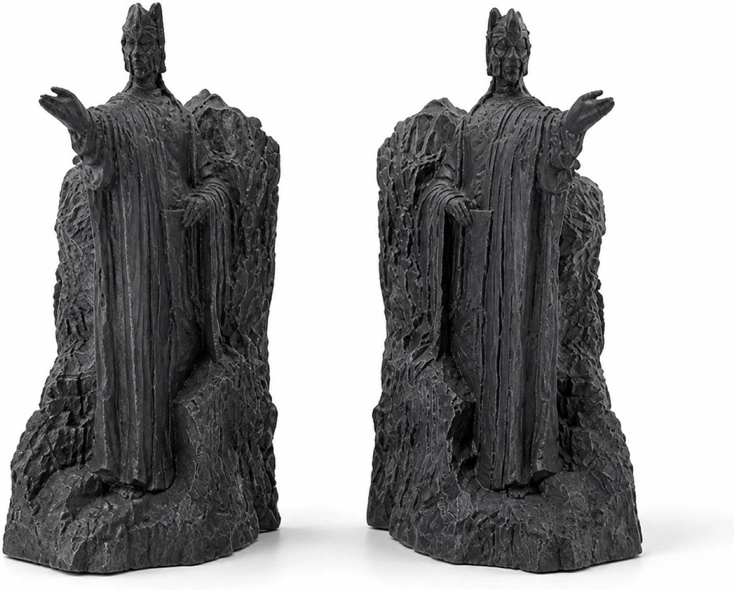 Decorative Bookends, Set of 2 Large Grey Resin Sculptures