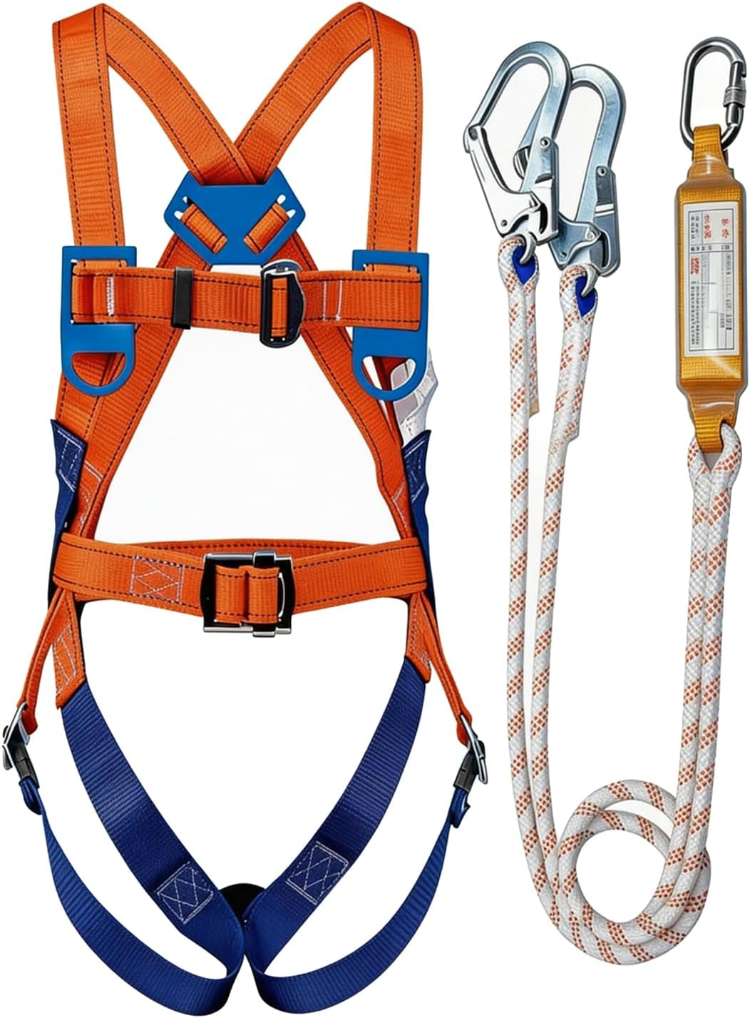 Safety Harness Fall Protection Kit: Full Body Safety Harness Tool Fall Protection，Roof Harnesses for Caving, Rock Climbing