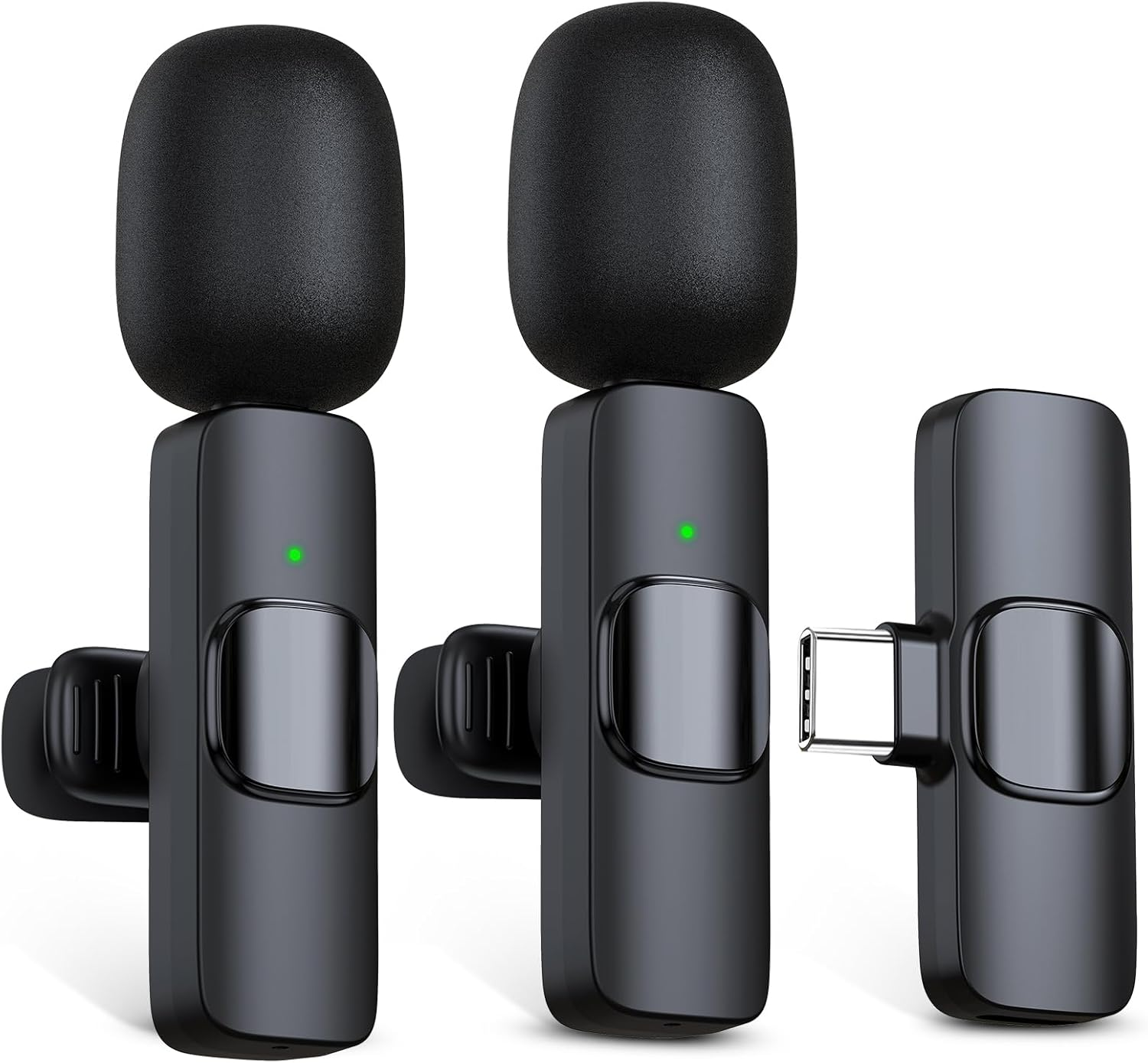 2 Pack Wireless Microphone USB C for Iphone 15-16 Android Phone, Professi