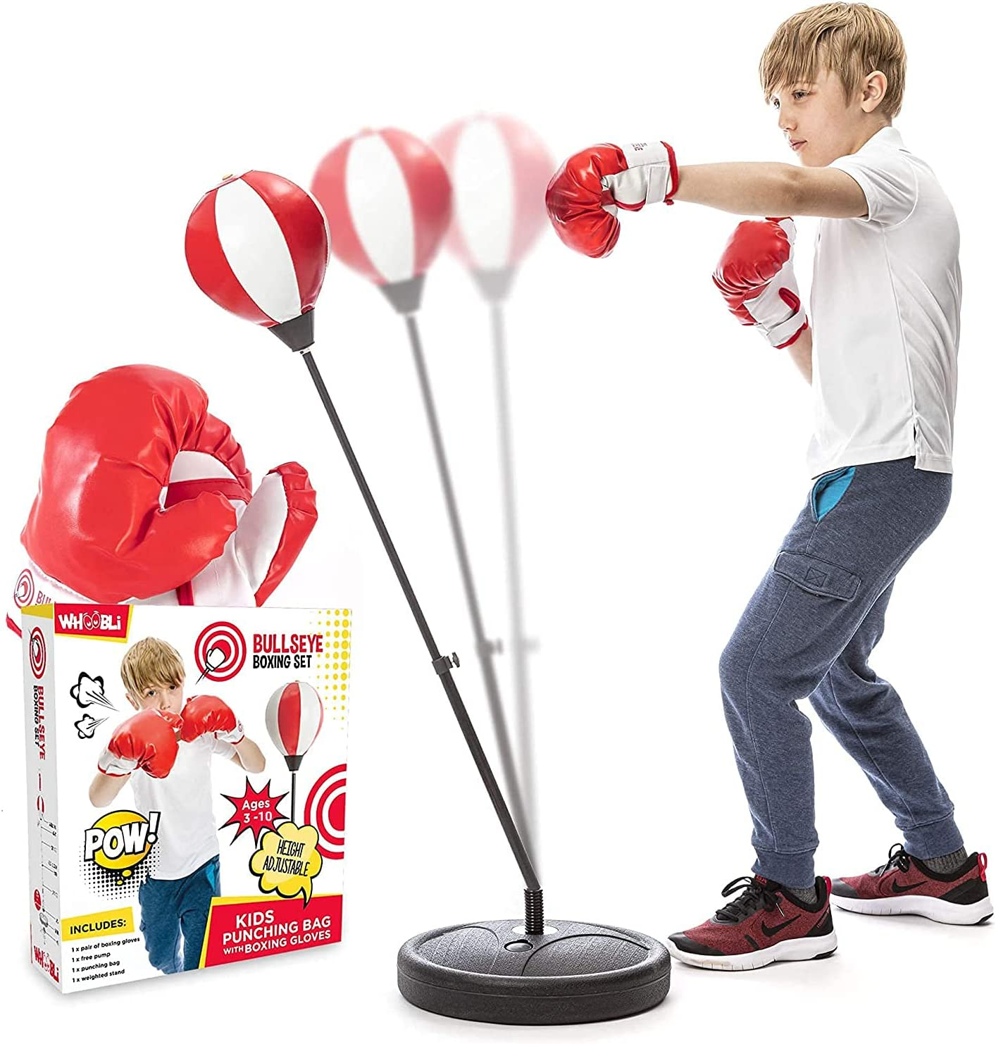 Punching Bag for Kids and Toddler Incl Boxing Gloves| 3-10 Years Old Adjustable Kids Punching Bag with Stand| Sports Toy for Boys| Ideal Christmas Birthday Gift for Children; New 2025