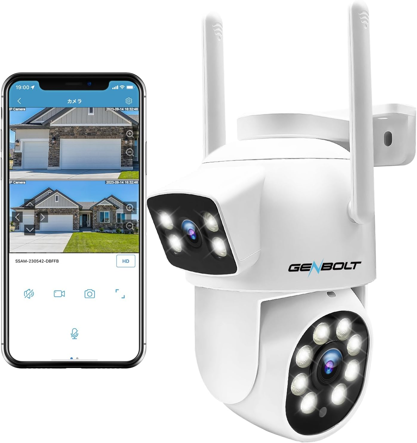 GENBOLT 防犯カメラ SMART IP PTZ CAMERA Amazon.com: GENBOLT PTZ WiFi Security Camera Outdoor with