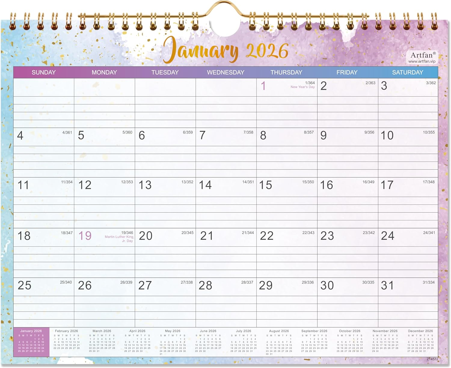 2026 Wall Calendar - 2026 Calendar Wall, Jan.2026 to Dec.2026, 11