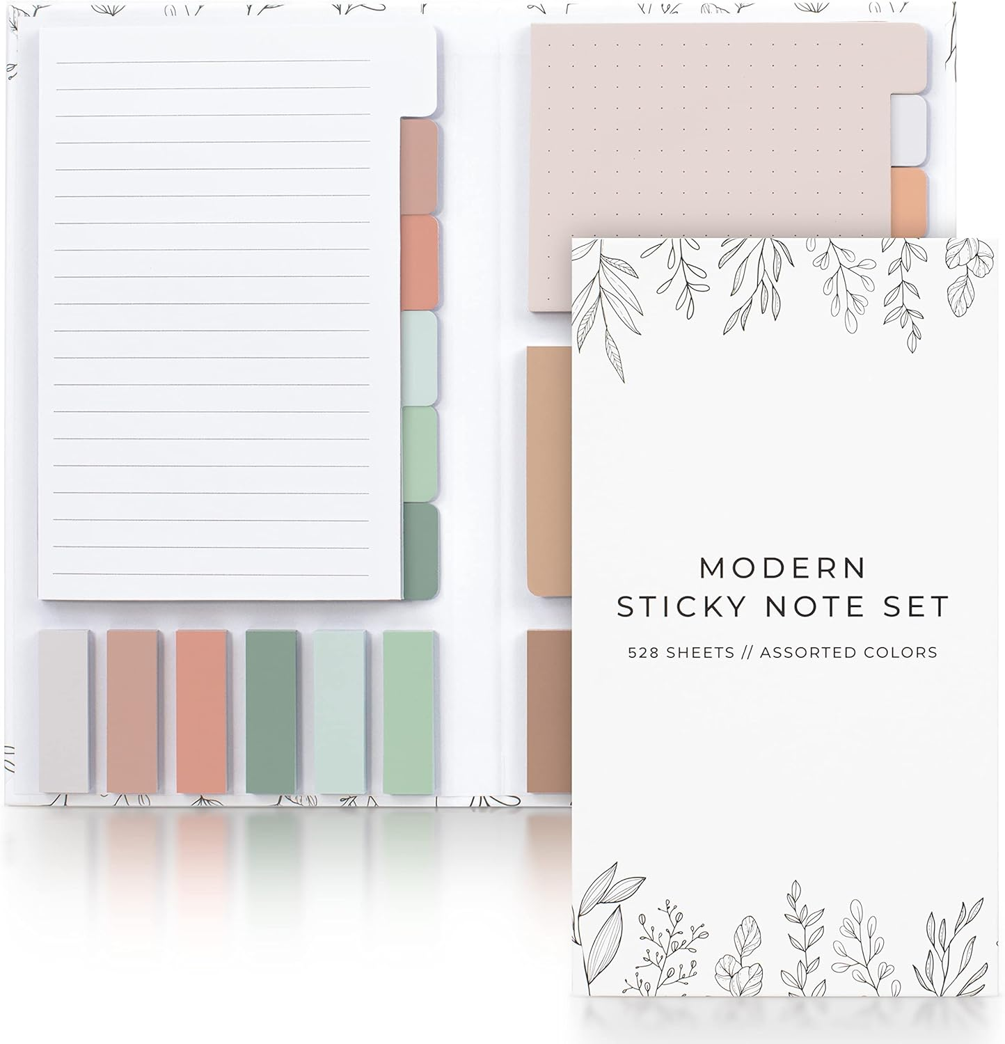 Aesthetic Pastel Sticky Notes Set of 528 with Tabs For Bible Study - Incl. Sturdy Cover to Keep Your Notes Safe - Cute School Accessories, College, Students, Teachers or Office Desk Supplies for Women