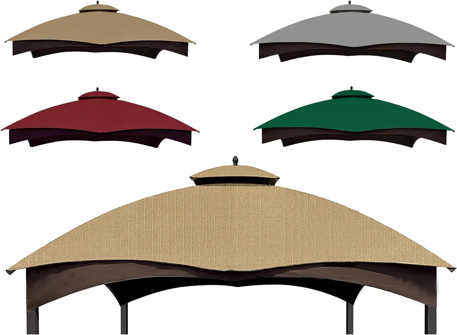 Beige Ripstop Replacement Top for Lowe'S Allen Roth 10X12 Gazebo Model #GF-12S004B-1/ GF-12S004BTO